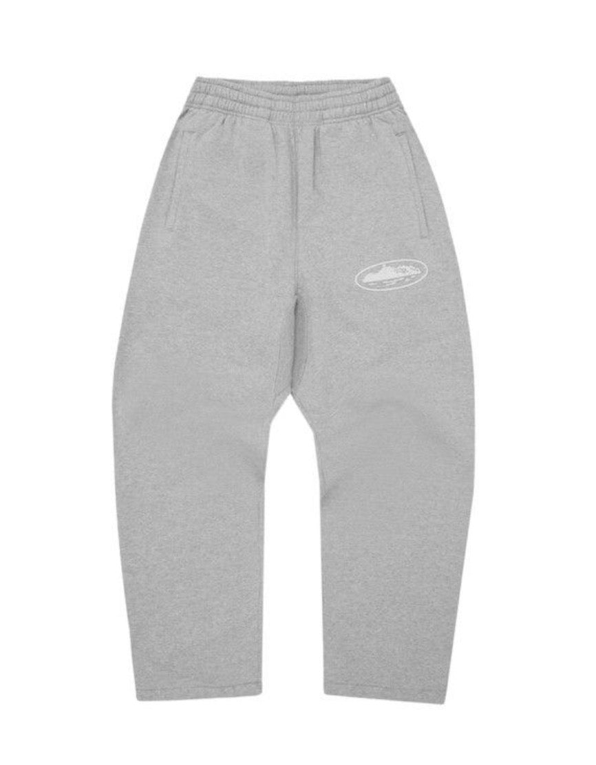 ISLAND PUFF PRINT OPEN HEM SWEATPANT [HEATHER GREY]