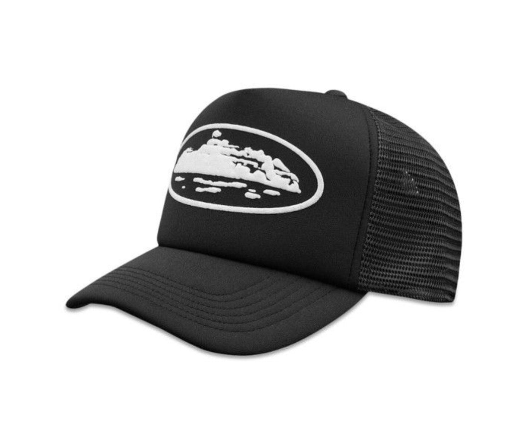 ISLAND PUFF PRINT TRUCKER HAT [BLACK]