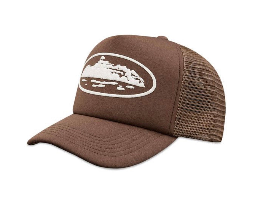 ISLAND PUFF PRINT TRUCKER HAT [BROWN]