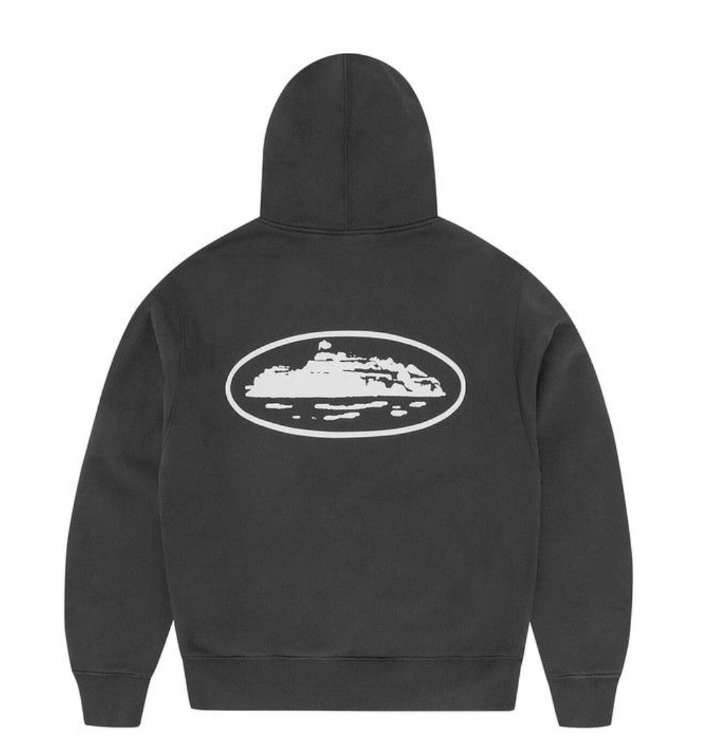 ISLAND PUFF PRINT ZIP HOODIE [BLACK]