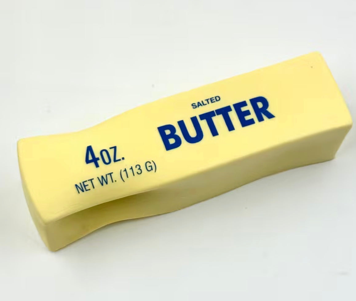 Set of Two Slow Rebound Simulated Butter Stick Squeeze Toys, Made of Soft Plush And Non-Toxic Materials, Ideal for Desk Decoration